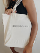 Load image into Gallery viewer, Make a difference macrame tote bag (comes with free macrame keychain)
