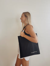 Load image into Gallery viewer, Be a better you macrame tote bag black. (Comes with free macrame key chain)
